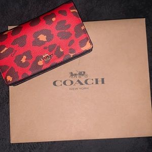 Coach Red and Brown Cheetah Crossbody